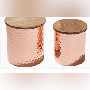 BNIB: Set of 2 Uncommon James Hammered Copper Canisters